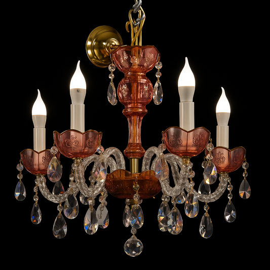 Lustre Bohémia Rosélia – Cristal de Bohême à 6 Lampes