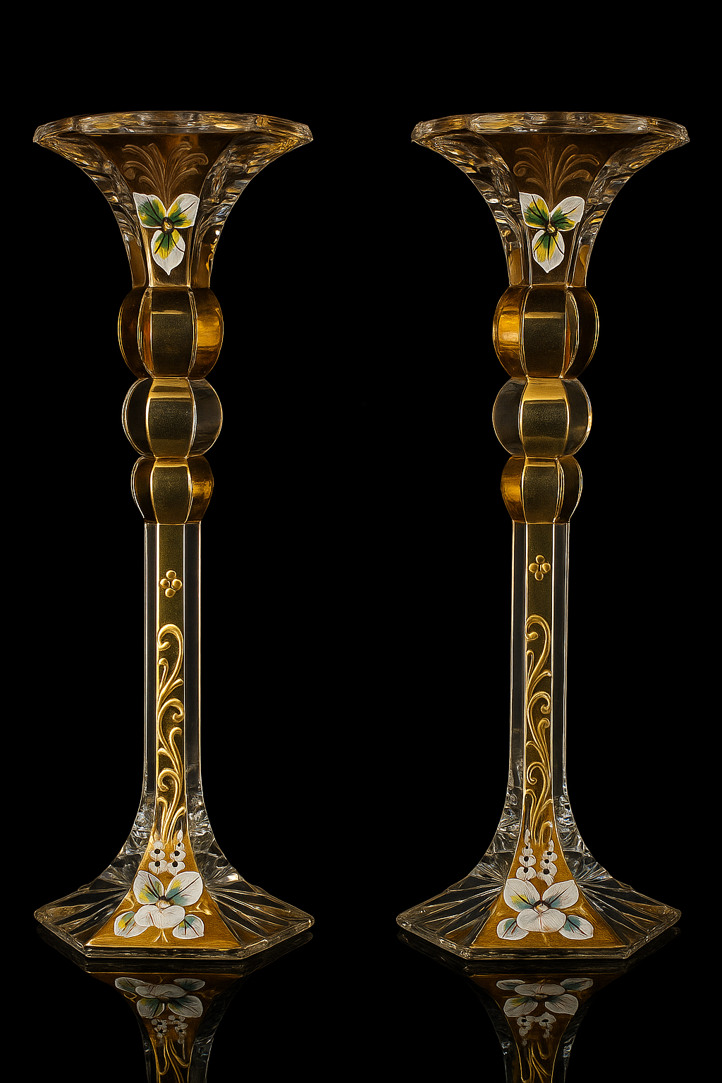 Bougeoirs en Cristal – Łazienki Doré (paire)