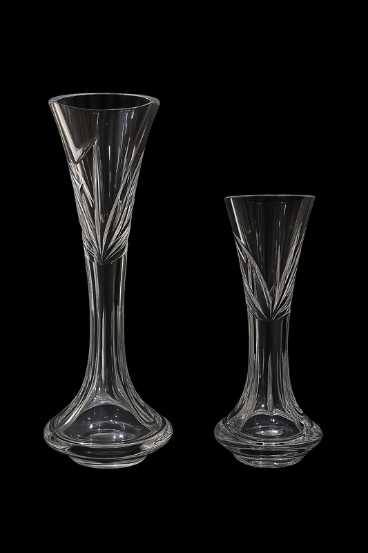 Vases en Cristal – Turaida Palmette Royale (paire, 2 hauteurs)