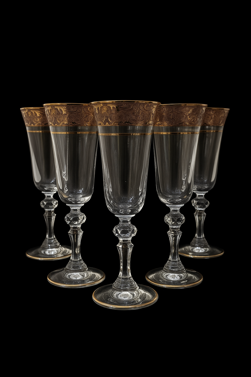 Flûtes à Champagne en Cristal – Łańcut Filigrane Rosé (pack de 6)