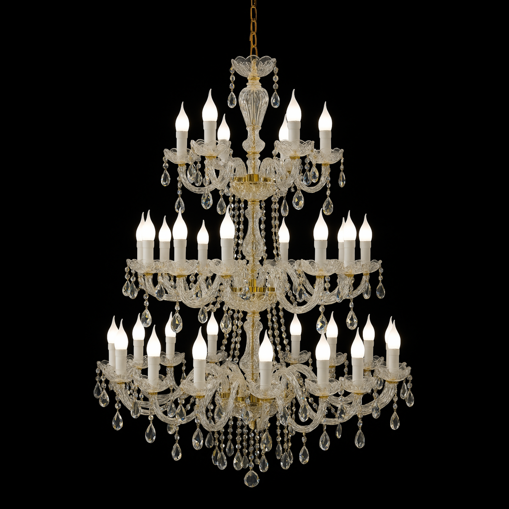 Lustre Royal “Viktoria” – 38 Lampes en Cristal Bohême