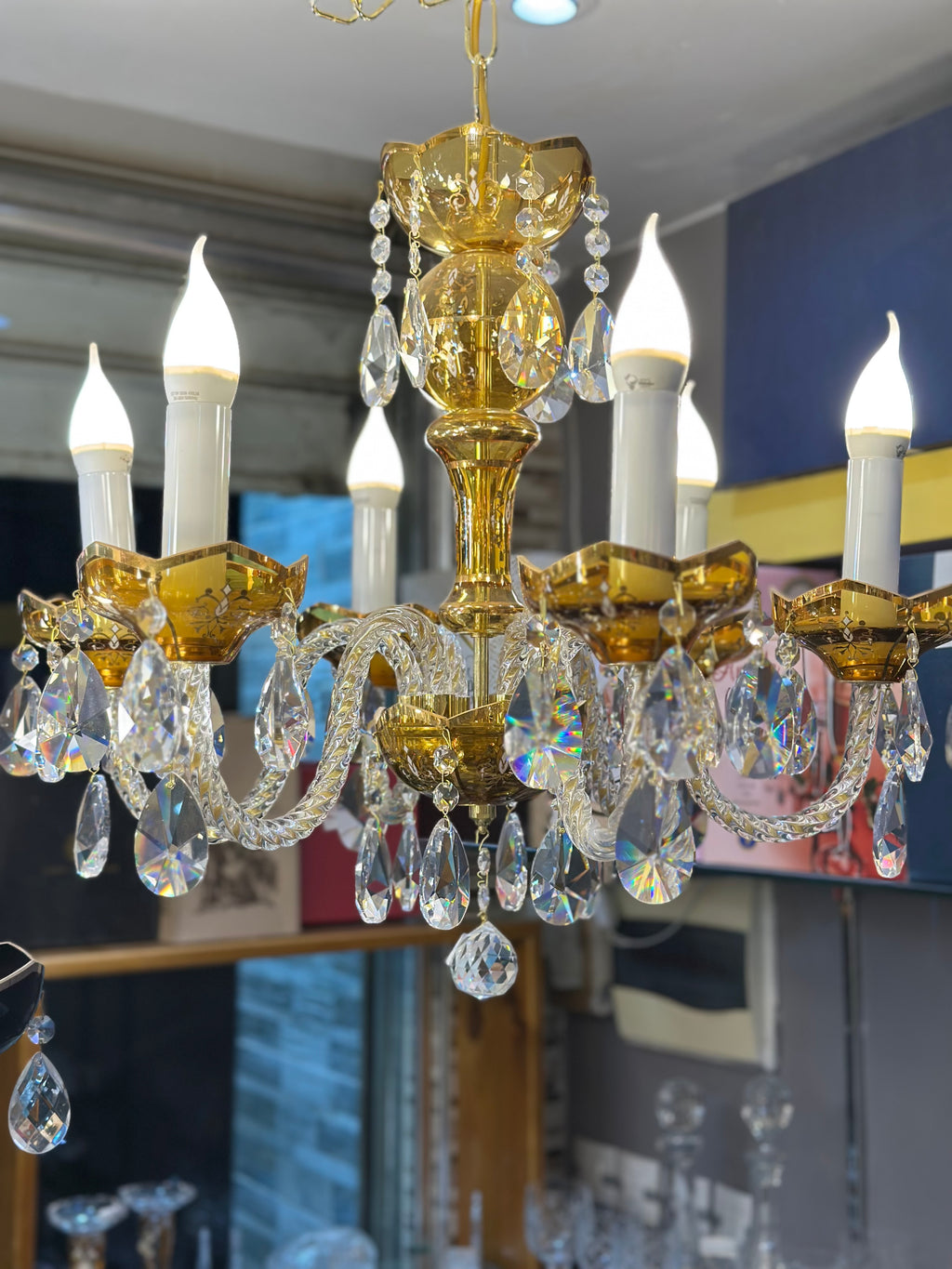 Lustre Bohémia Rosélia – Cristal de Bohême à 6 Lampes