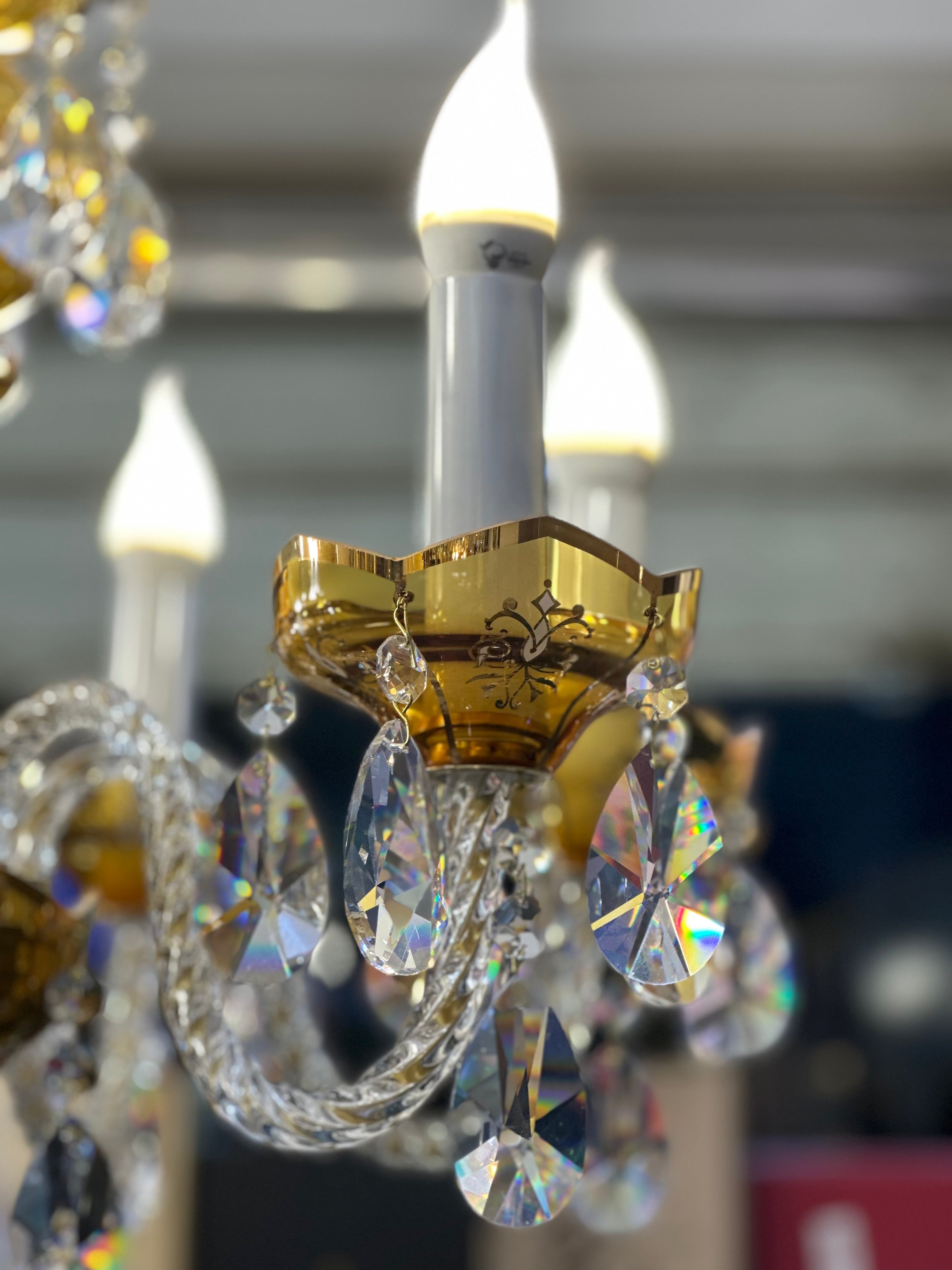 Lustre Bohémia Rosélia – Cristal de Bohême à 6 Lampes