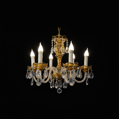 Lustre Bohémia Rosélia – Cristal de Bohême à 6 Lampes