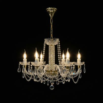 Lustre Lyena en Cristal Tchèque – 6 Lampes