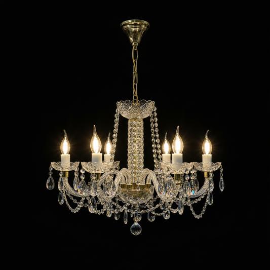 Lustre Lyena en Cristal Tchèque – 6 Lampes