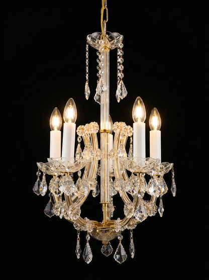 Marie-Thérèse d’Autriche 1 – Lustre à Bougies en Cristal, Doré