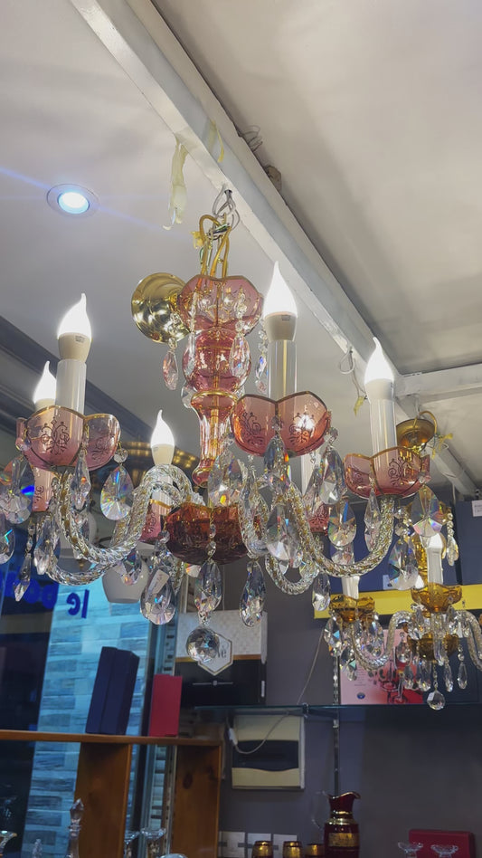 Lustre Bohémia Rosélia – Cristal de Bohême à 6 Lampes