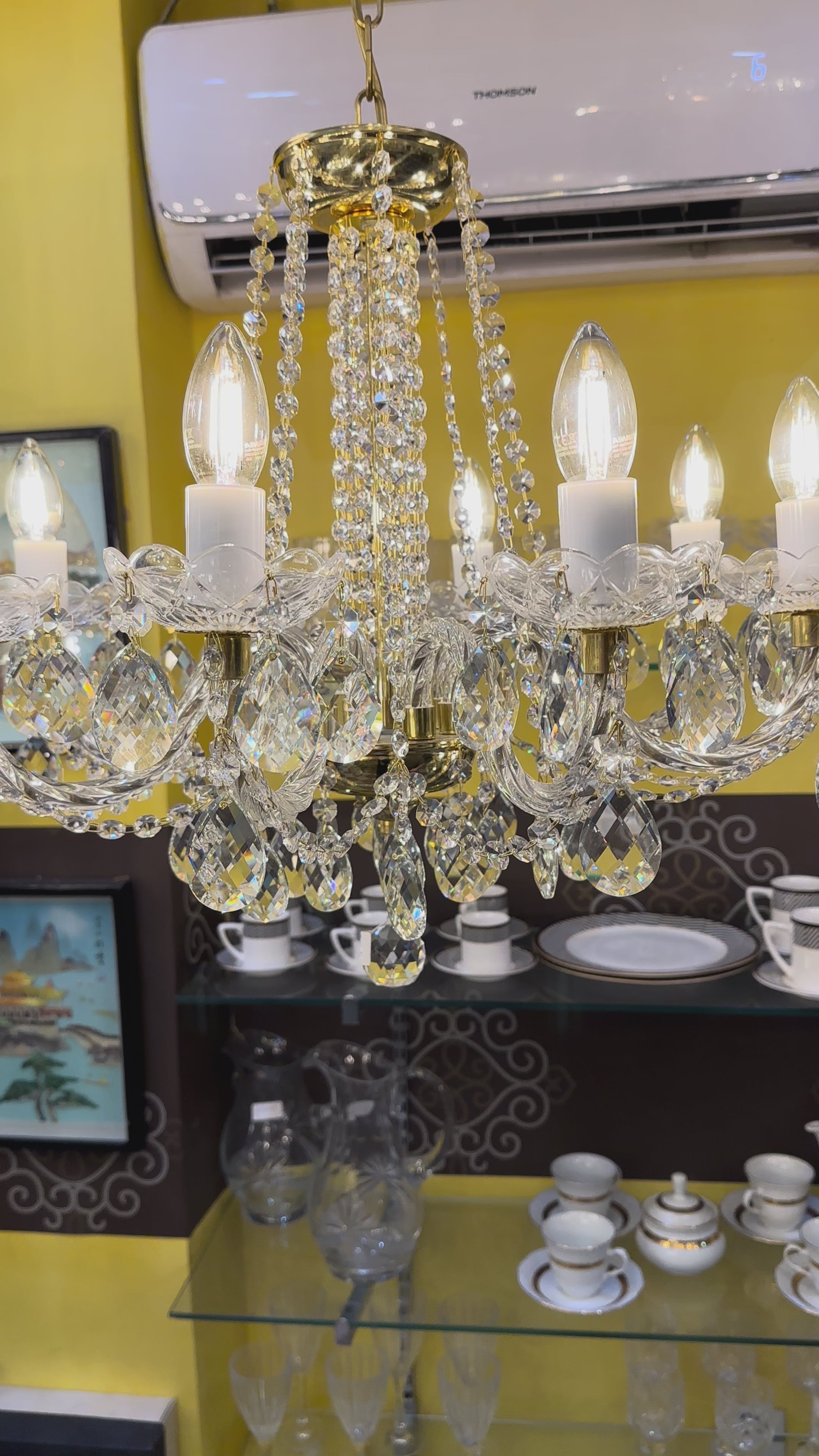 Lustre Lyena en Cristal Tchèque – 6 Lampes